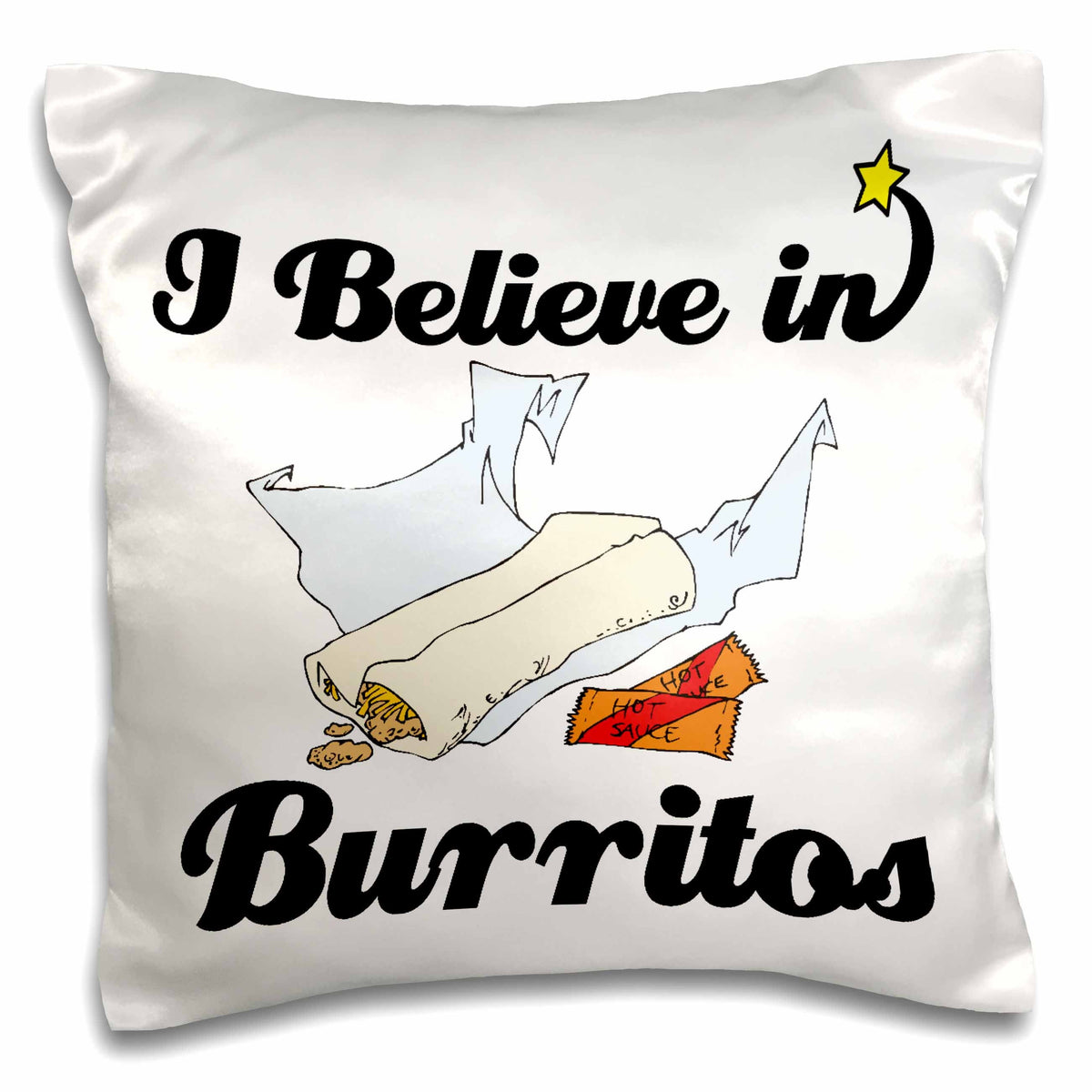 3dRose Dooni Designs I Believe In Designs - I Believe In Burritos - Pillow Cases (pc_104908)