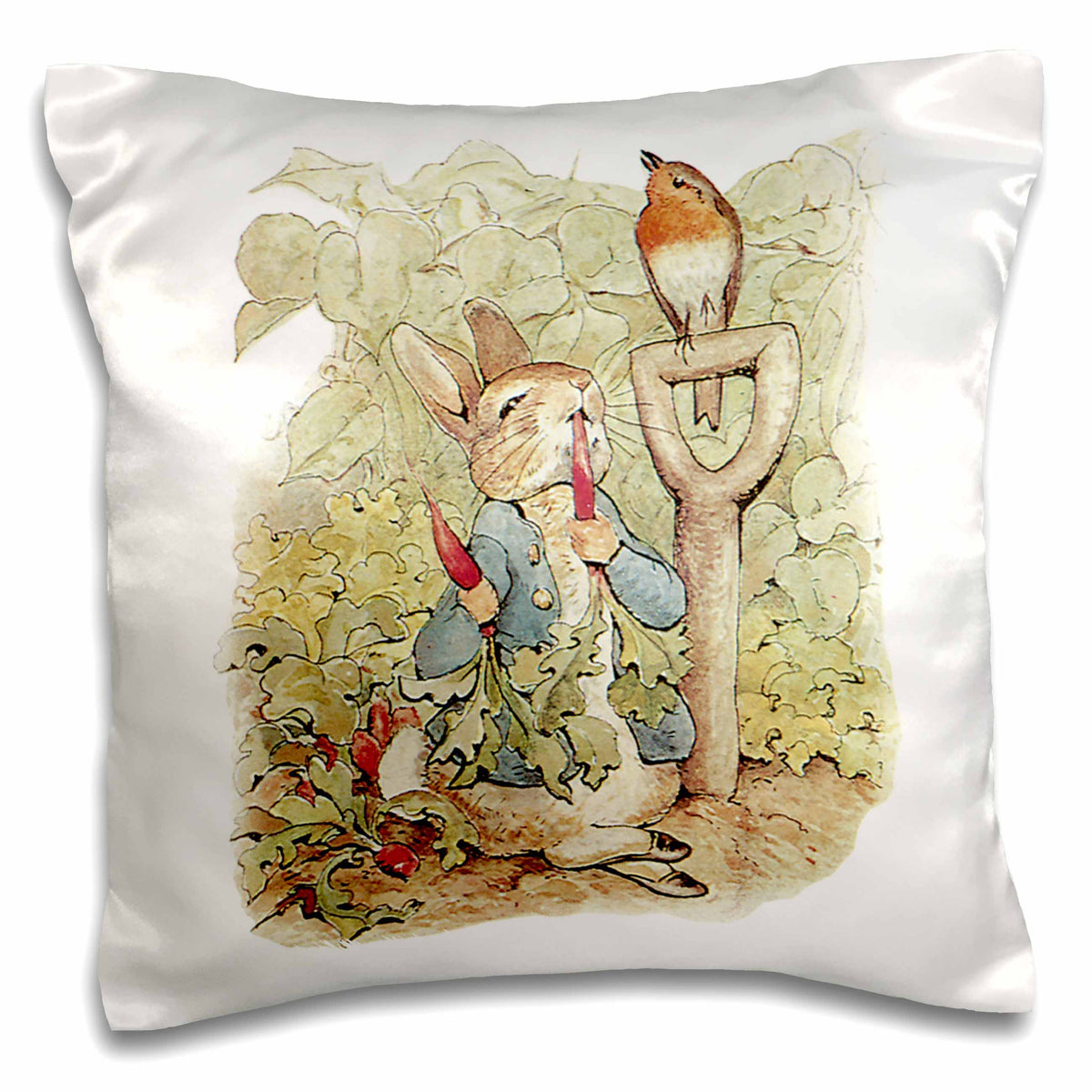3dRose PS Vintage - Peter Rabbit in The Garden - Vintage Art - Pillow Cases (pc_110164)