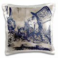3dRose PS Vintage - Mad Hatter Vintage Alice in Wonderland Tea Party - Pillow Cases (pc_110204)