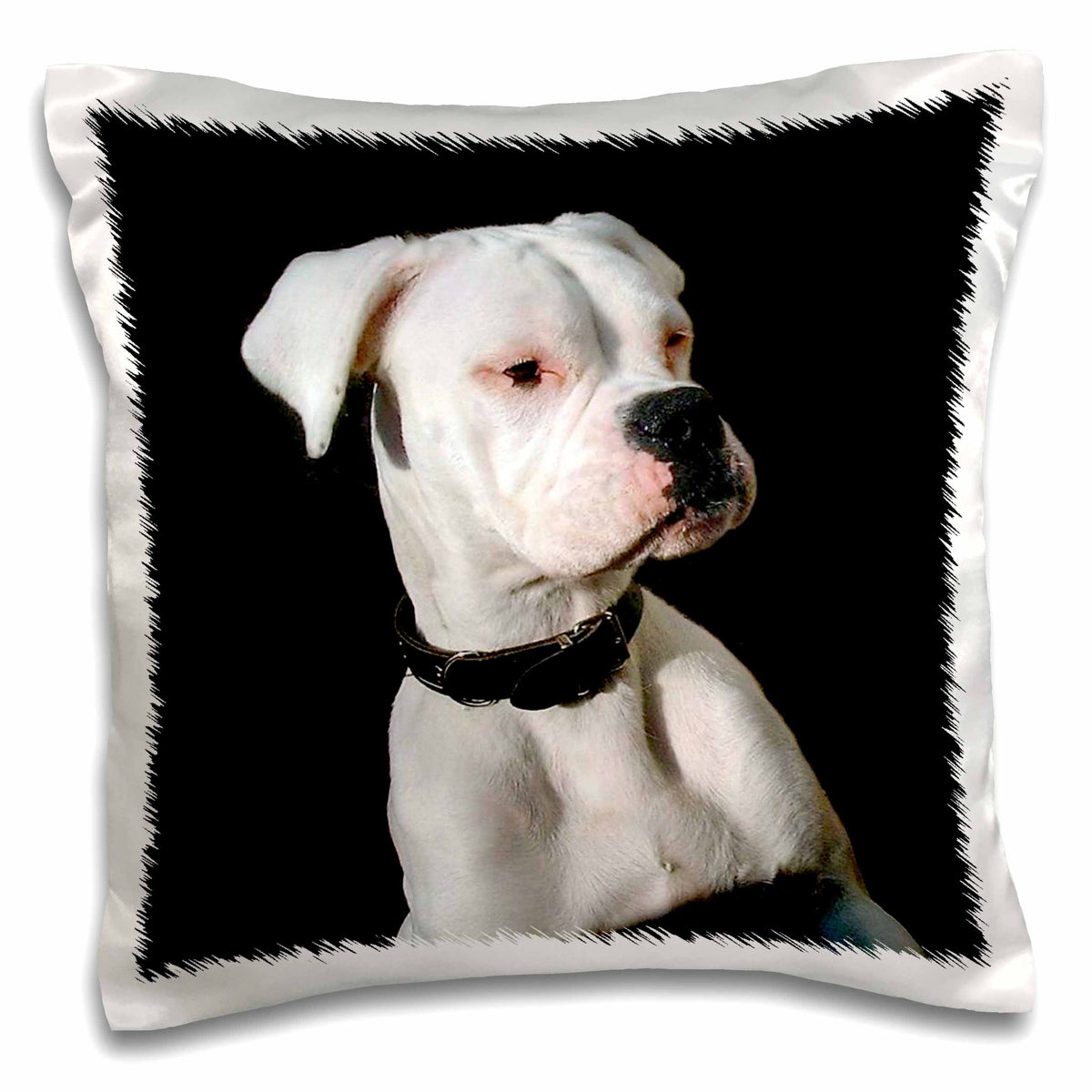 3dRose Dogs Boxer - White Boxer Uncropped Ears - Pillow Cases (pc_1113)