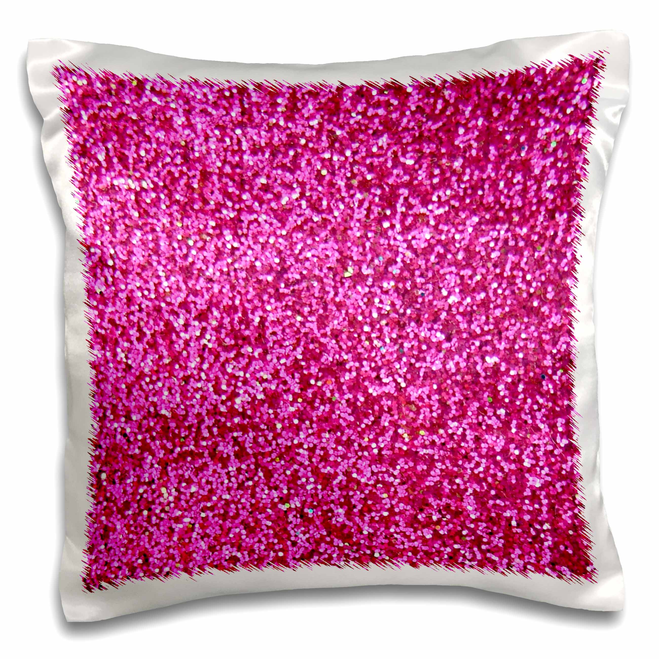 3dRose InspirationzStore Sparkles - Hot Pink Faux Glitter - photo of glittery texture - girly trendy - glamorous sparkly bling effect - Pillow Cases (pc_112888)