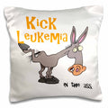 3dRose Dooni Designs Cause Awareness Ribbon Designs - Kick Leukemia In The Ass Awareness Ribbon Cause Design - Pillow Cases (pc_115620)