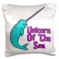3dRose Dooni Designs Fantasy Designs - Funny Cute Narwhal Unicorn Of The Sea Fantasy Animal Design - Pillow Cases (pc_116362)