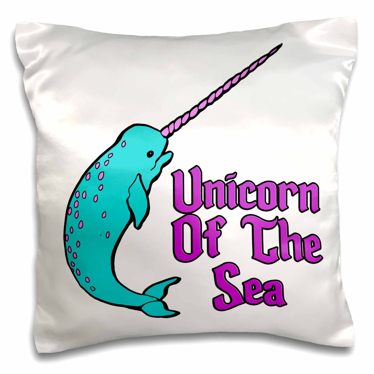 3dRose Dooni Designs Fantasy Designs - Funny Cute Narwhal Unicorn Of The Sea Fantasy Animal Design - Pillow Cases (pc_116362)