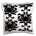 3dRose Dooni Designs Damask Designs - Large Elegant Black And White Damask Pattern Design - Pillow Cases (pc_116425)