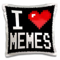 3dRose Dooni Designs Geek Designs - Geeky Old School Pixelated Pixels 8-Bit I Heart I Love Memes - Pillow Cases (pc_118913)
