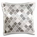 3dRose InspirationzStore patterns - Gray quatrefoil pattern in different shades of grey - trendy Moroccan style lattice tiles - Pillow Cases (pc_120263)