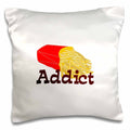 3dRose Deniska Designs Food - French Fry Addict - Pillow Cases (pc_12497)