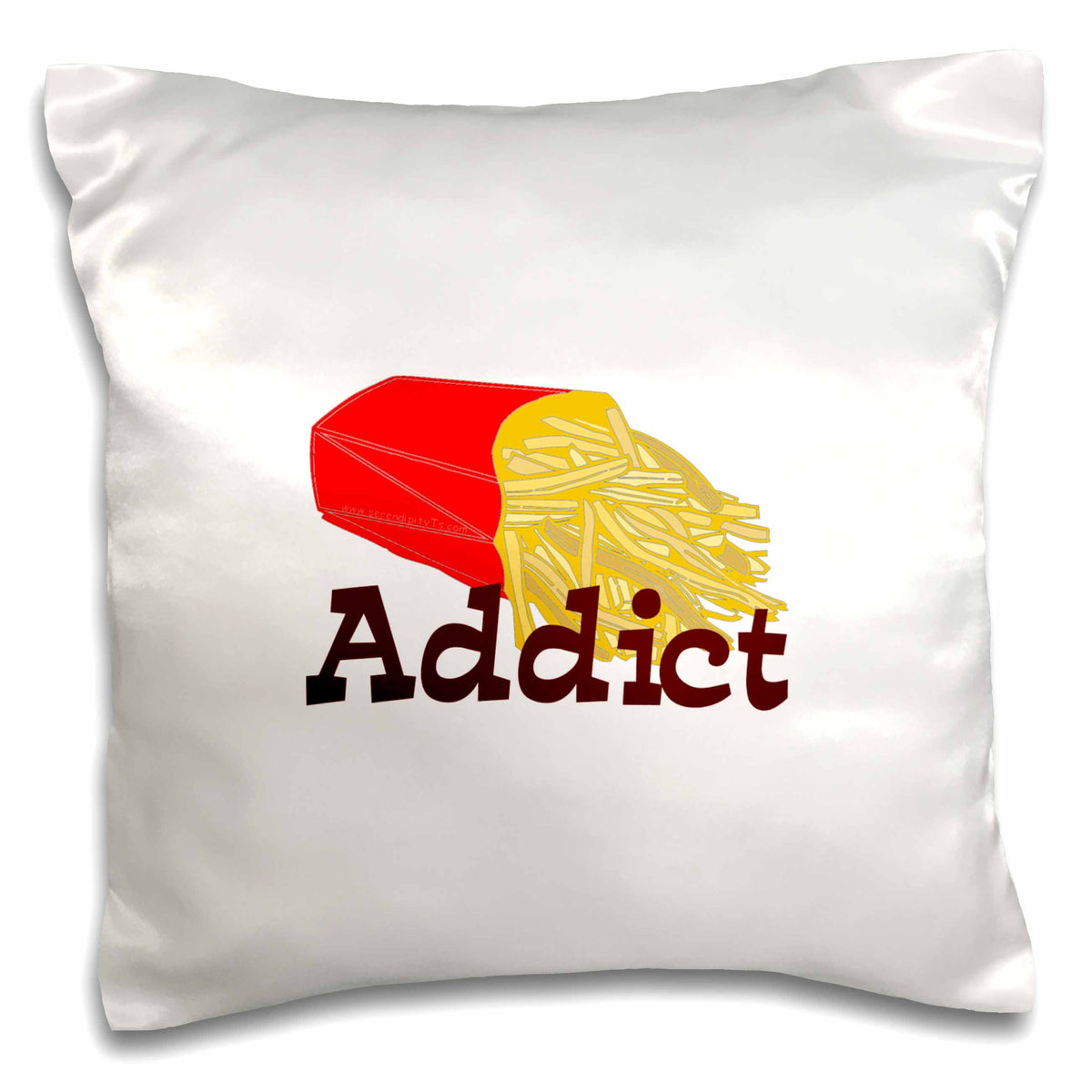 3dRose Deniska Designs Food - French Fry Addict - Pillow Cases (pc_12497)