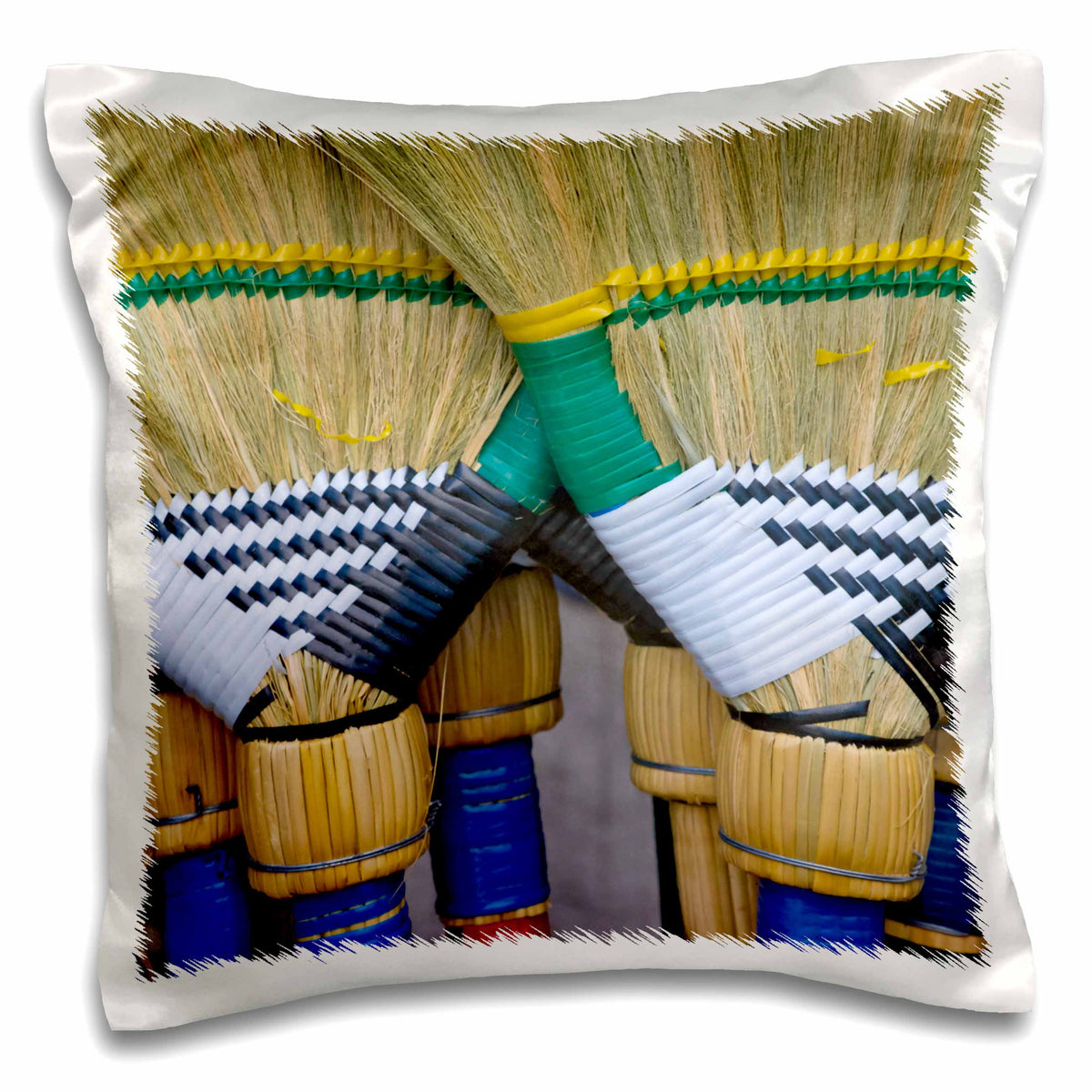 3dRose Danita Delimont - Markets - Colorful brooms at market, Philippines - AS29 KSU0002 - Keren Su - Pillow Cases (pc_132871)