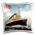 3dRose BLN Vintage Ocean Liners Advertising Posters - Vintage White Star Line S.S. Titanic - Pillow Cases (pc_149236)