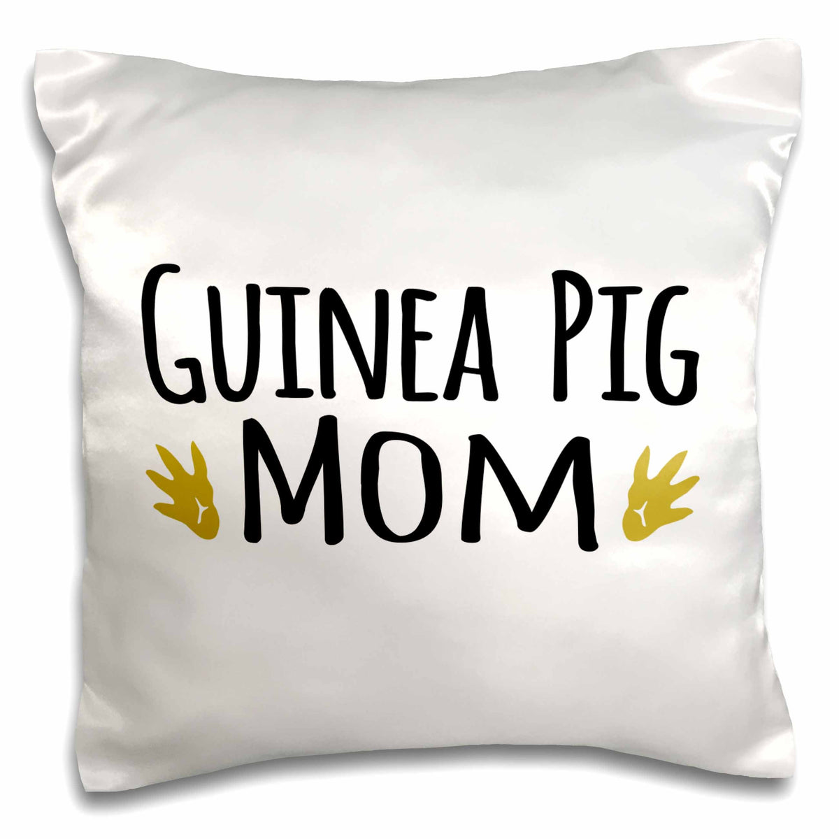 3dRose InspirationzStore Pet designs - Guinea Pig Mom - for pet owners - cavy rodent family pets - with brown paw prints - footprints - Pillow Cases (pc_154048)