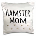 3dRose InspirationzStore Pet designs - Hamster Mom - for female girl rodent pet owners - with trail of footprints - Pillow Cases (pc_154050)