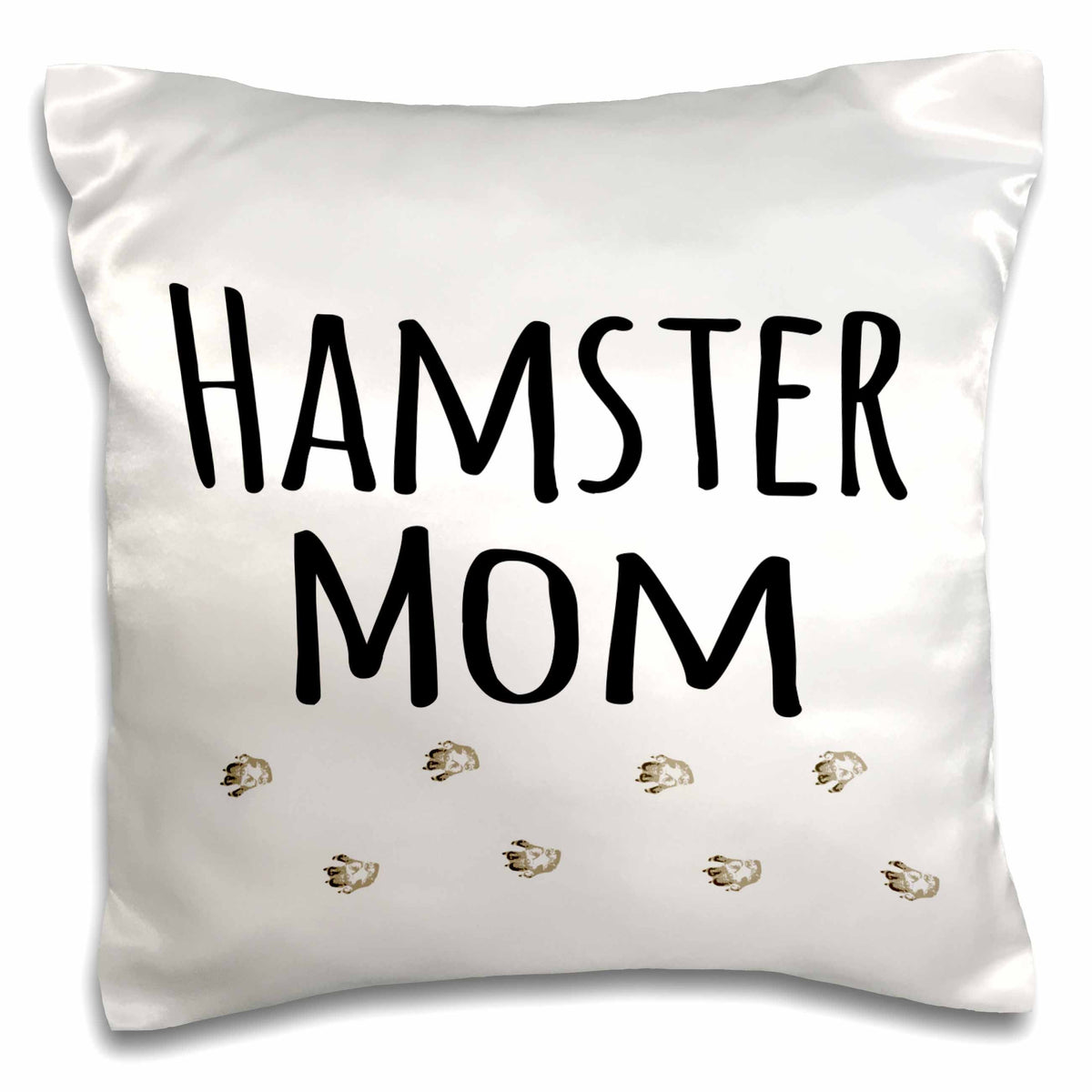 3dRose InspirationzStore Pet designs - Hamster Mom - for female girl rodent pet owners - with trail of footprints - Pillow Cases (pc_154050)