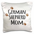 3dRose InspirationzStore Pet designs - German Shepherd Dog Mom - Alsatian - Doggie by breed - brown muddy paw prints - doggy lover mama - Pillow Cases (pc_154123)