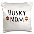 3dRose InspirationzStore Pet designs - Siberian Husky Dog Mom - Doggie by breed - brown muddy paw prints - doggy lover pet owner mama love - Pillow Cases (pc_154136)