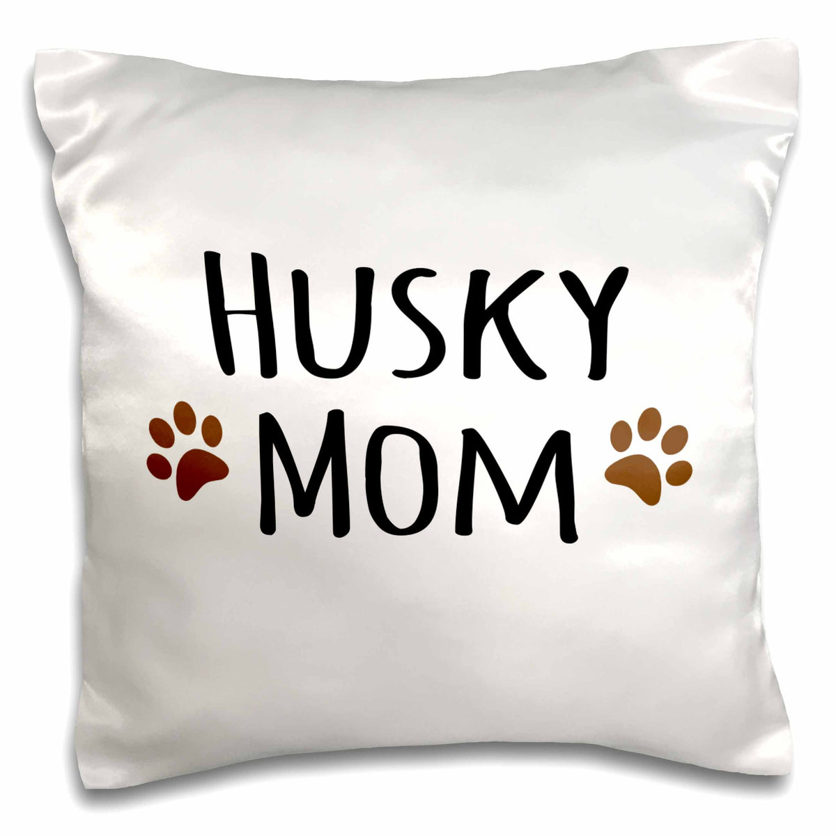 3dRose InspirationzStore Pet designs - Siberian Husky Dog Mom - Doggie by breed - brown muddy paw prints - doggy lover pet owner mama love - Pillow Cases (pc_154136)