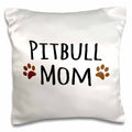 3dRose InspirationzStore Pet designs - Pitbull Dog Mom - Doggie by breed - muddy brown paw prints - doggy lover - proud pet owner mama love - Pillow Cases (pc_154172)
