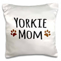 3dRose InspirationzStore Pet designs - Yorkie Dog Mom - Yorkshire Terrier - Doggie by breed - doggy lover brown paw prints - mama pet owner - Pillow Cases (pc_154219)