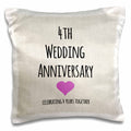 3dRose InspirationzStore Occasions - 4th Wedding Anniversary gift - Linen celebrating 4 years together fourth anniversaries four yrs - Pillow Cases (pc_154431)