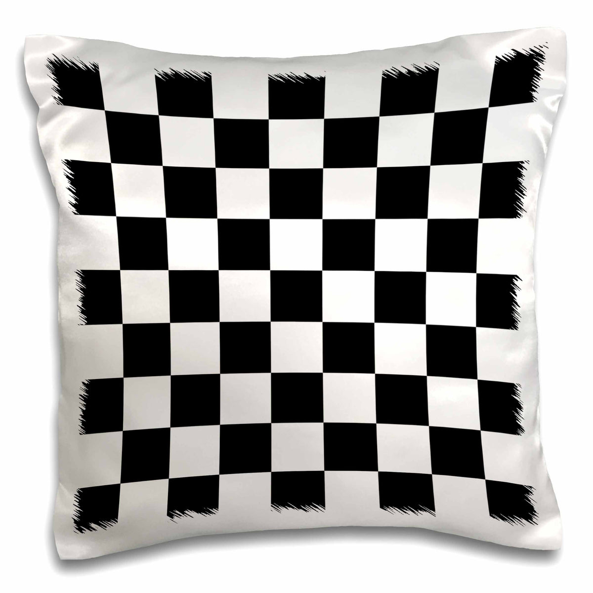 3dRose InspirationzStore Patterns - Check Black and White Pattern - Checkered Checked Squares Chess Checkerboard or Racing car Race Flag - Pillow Cases (pc_154527)