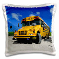 3dRose Carsten Reisinger Photography - Yellow school bus on a sunny day - Pillow Cases (pc_154986)