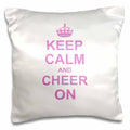 3dRose InspirationzStore Typography - Keep Calm and Cheer on - carry on cheering - gift for cheerleaders - pink fun funny humor humorous - Pillow Cases (pc_157697)