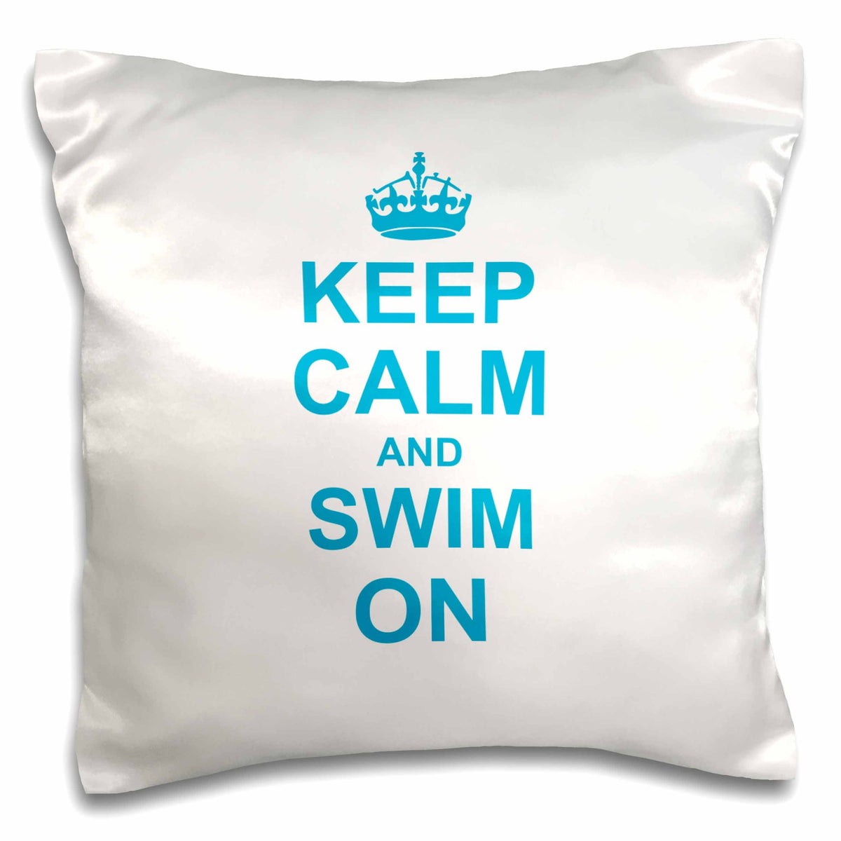 3dRose InspirationzStore Typography - Keep Calm and Swim on - carry on swimming - hobby or professional Swimmer gifts - fun funny humor - Pillow Cases (pc_157777)