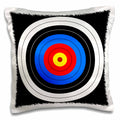3dRose Henrik Lehnerer Designs Sport - Target with red yellow black white and blue rings - archery, aim, goal, hit, background, sport - Pillow Cases (pc_159796)