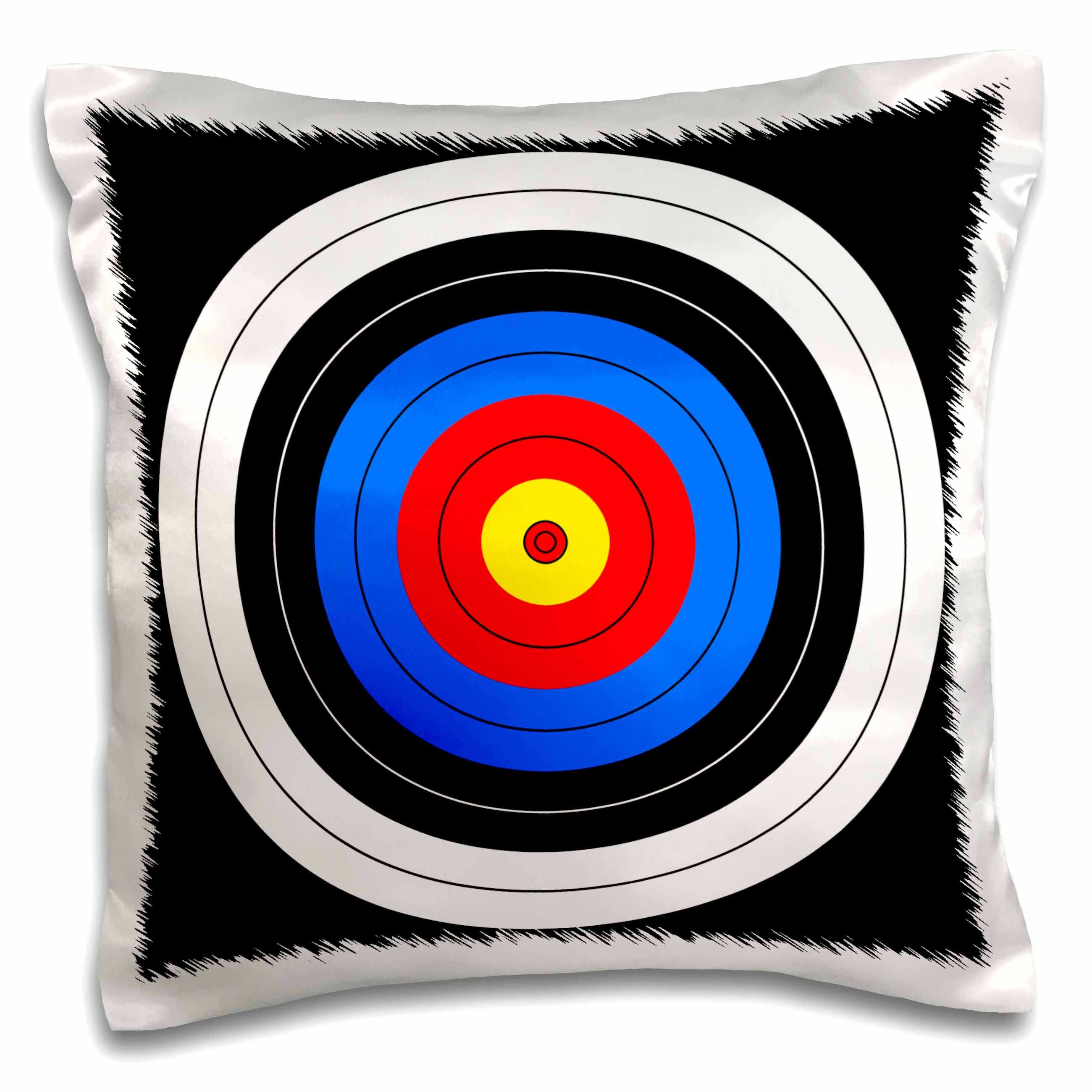 3dRose Henrik Lehnerer Designs Sport - Target with red yellow black white and blue rings - archery, aim, goal, hit, background, sport - Pillow Cases (pc_159796)