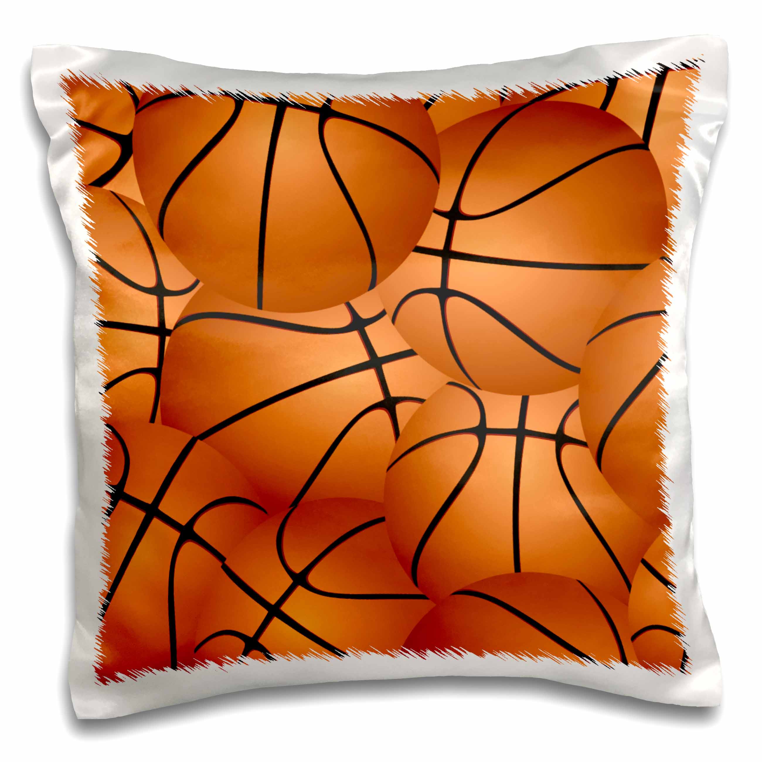 3dRose InspirationzStore Sports - Basketball pattern - orange brown basket balls - sport sports sporty sporting game team jock boys - Pillow Cases (pc_161325)