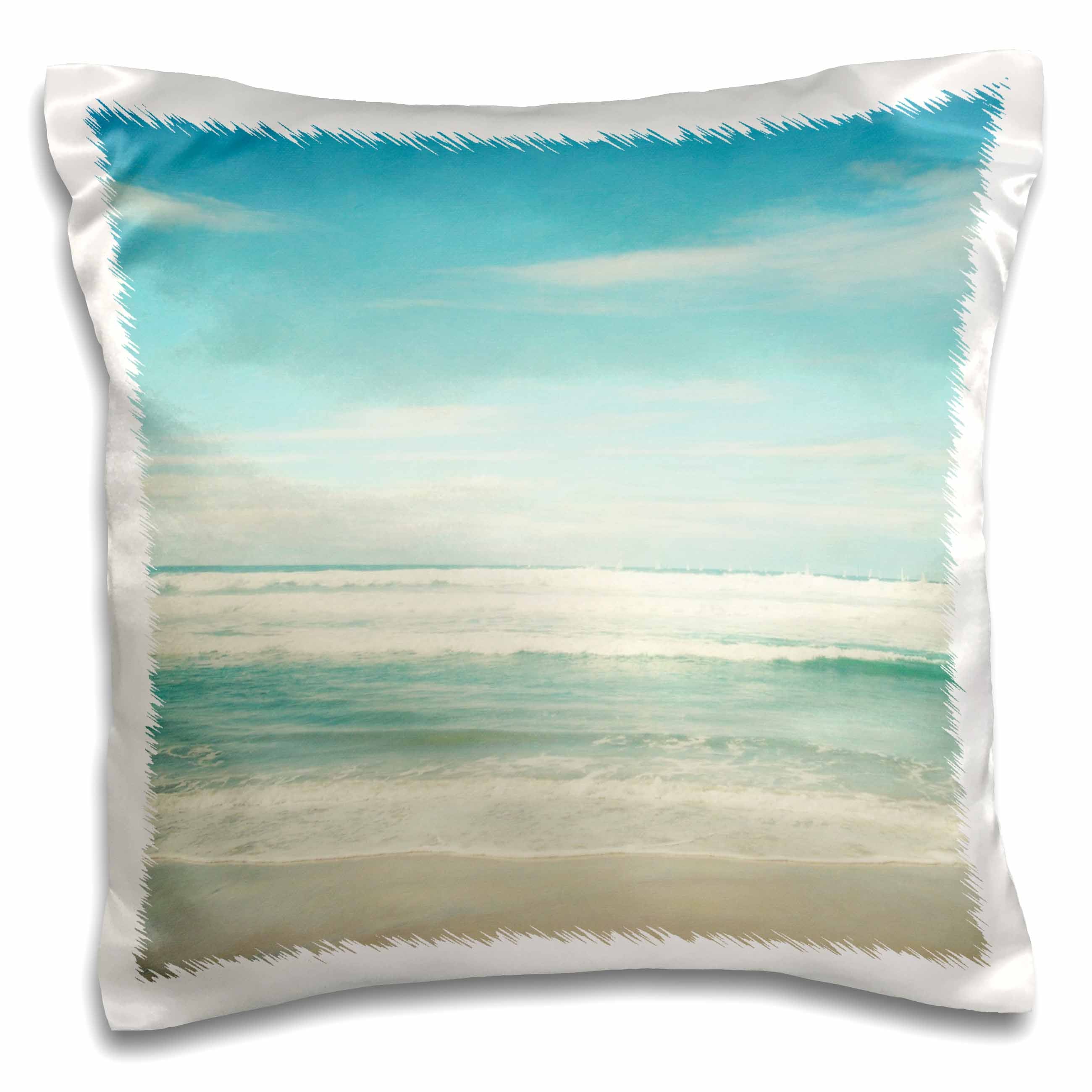 3dRose PS Beach - Gentle Ocean Waves beach theme art - Pillow Cases (pc_164479)