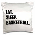 3dRose InspirationzStore Eat Sleep series - Eat Sleep Basketball - passionate about team sport - sporty Bball game - Pillow Cases (pc_180384)
