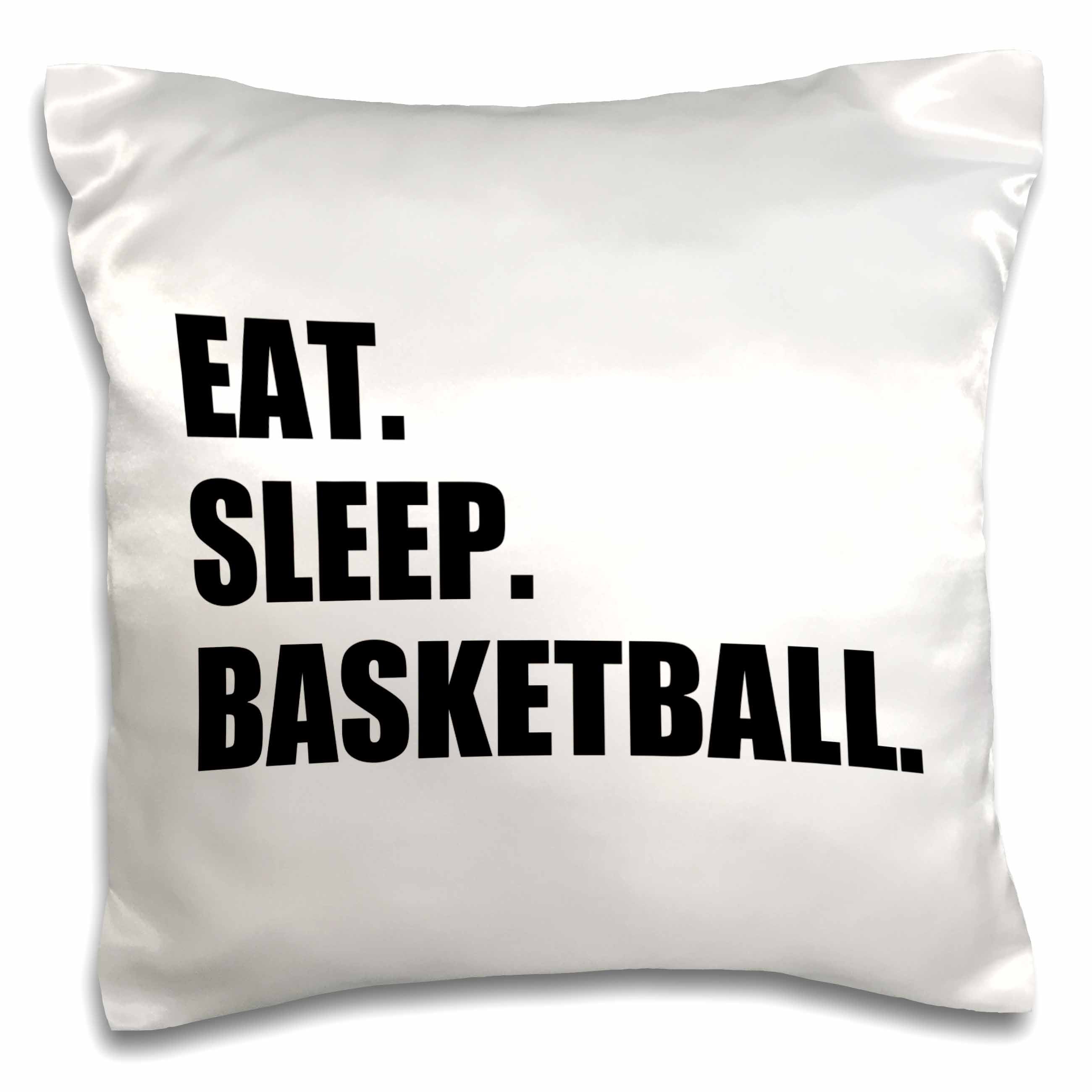 3dRose InspirationzStore Eat Sleep series - Eat Sleep Basketball - passionate about team sport - sporty Bball game - Pillow Cases (pc_180384)