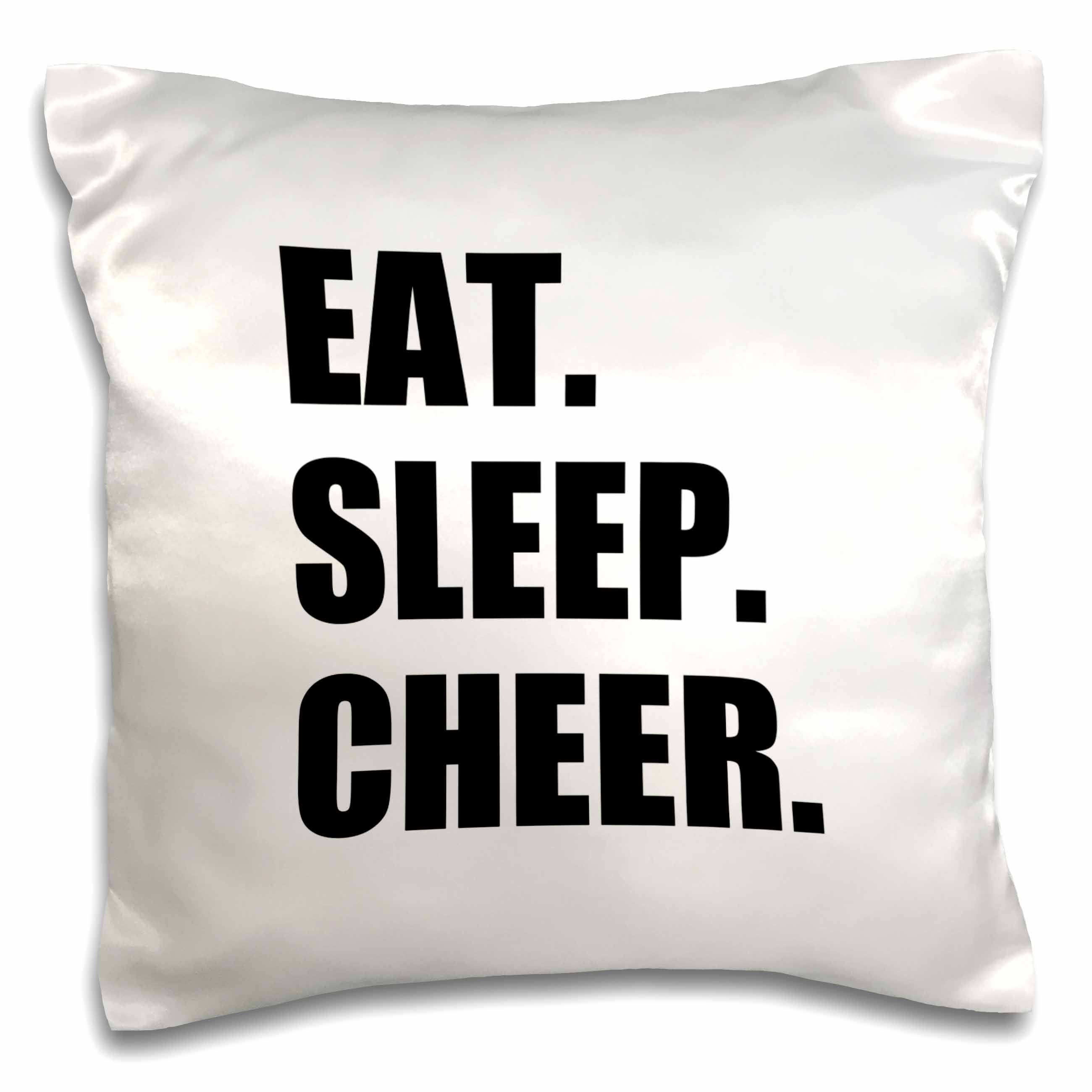 3dRose InspirationzStore Eat Sleep series - Eat Sleep Cheer - passionate about cheerleading - fun cheerleader team - Pillow Cases (pc_180387)