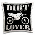 3dRose Mark Grace FREEDOM - off road sports - White image and dirt lover text with distressed dirt bike graphics - Pillow Cases (pc_180550)
