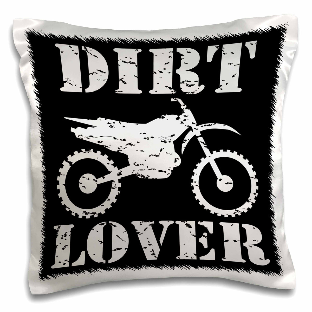 3dRose Mark Grace FREEDOM - off road sports - White image and dirt lover text with distressed dirt bike graphics - Pillow Cases (pc_180550)