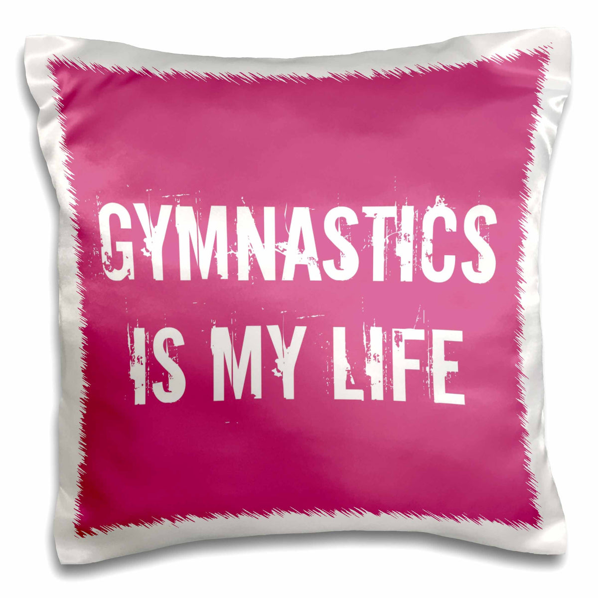 3dRose Jacoba sport quotes - gymnastics is my life pink white - Pillow Cases (pc_195360)