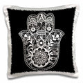 3dRose ToryAnne Collections Art - Black and White Hamsa - Pillow Cases (pc_200820)