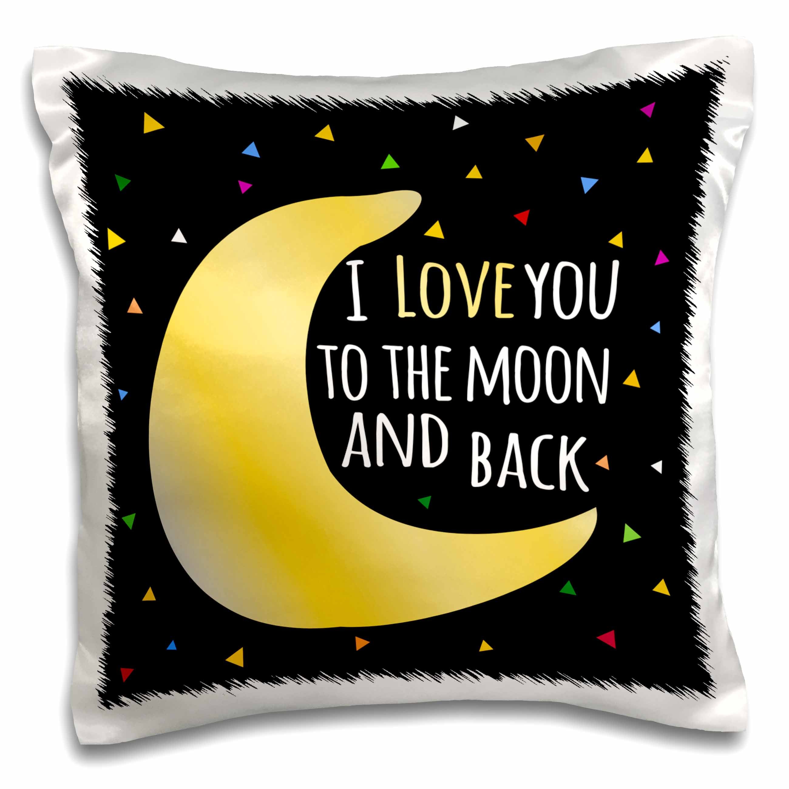 3dRose InspirationzStore Love series - I love you to the moon and back - cute saying with triangle stars - Pillow Cases (pc_202102)