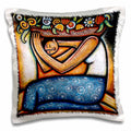 3dRose Paul Honatke Designs Prints - Flower Girl mexican art colorful - Pillow Cases (pc_21129)