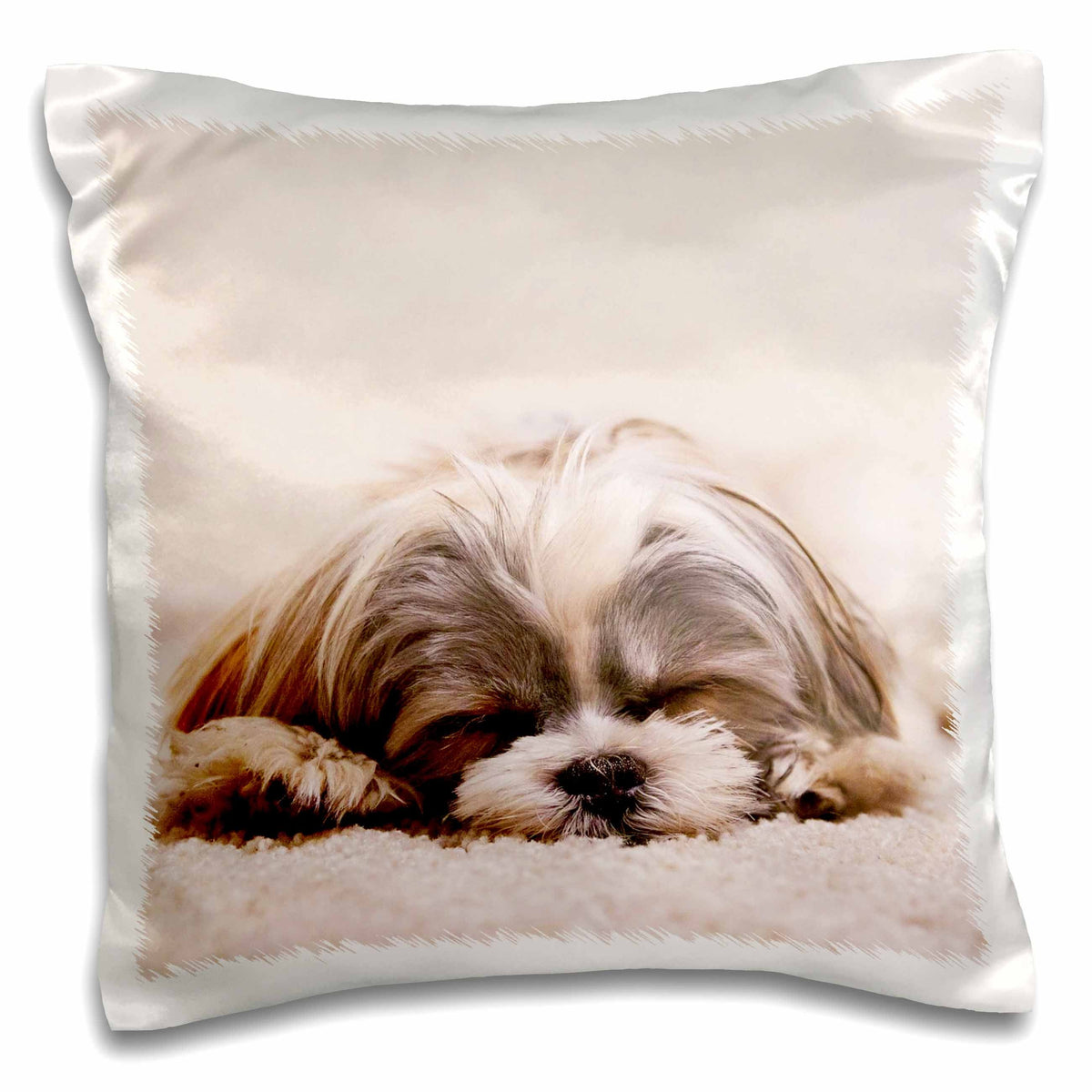 3dRose RinaPiro - Dogs - Shih Tzu. Sleeping. Best friend. - Pillow Cases (pc_220715)