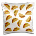 3dRose Florene - Décor III - Print of Tacos Toss Repeat Pattern - Pillow Cases (pc_221648)