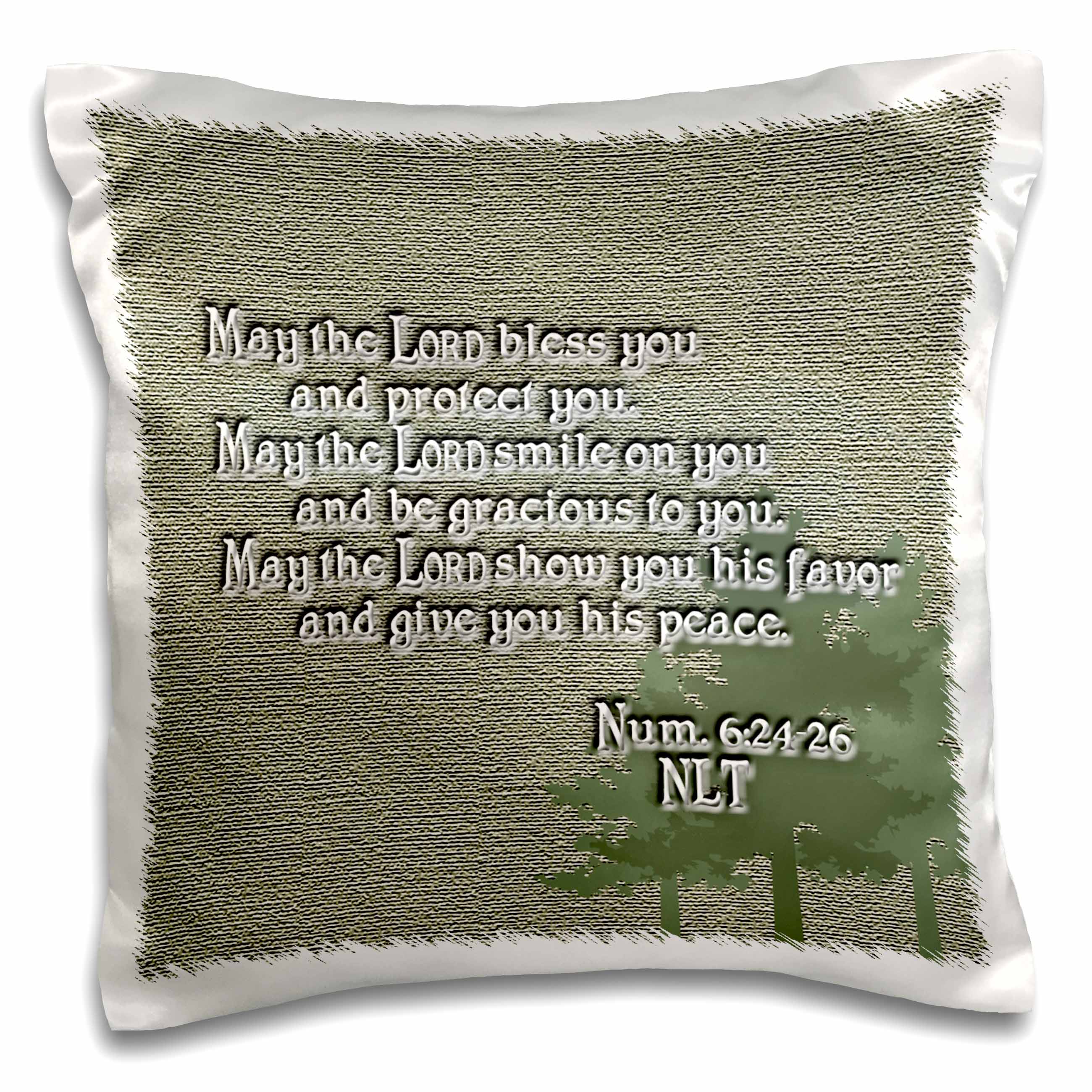 3dRose 777images Designs Graphic Design Bible Verse - Aaron’s Blessing Numbers 6 24 26 Bible verse - Pillow Cases (pc_22340)