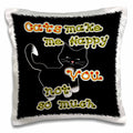 3dRose Charlyn Woodruff - CW Designs - Humor Collection - Cute Black White Tux Cat Lovers - Cats Make me Happy You Not so Much - Pillow Cases (pc_242411)