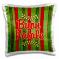 3dRose Doreen Erhardt Christmas Collection - Buon Natale Italian Christmas Festive Stripes in Red and Green - Pillow Cases (pc_245279)