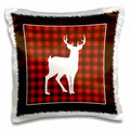 3dRose Janna Salak Designs Woodland Creatures - Buffalo Plaid Buck - Pillow Cases (pc_254596)