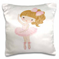 3dRose Anne Marie Baugh - Illustrations - Cute Little Dancing Ballerina Little Girl Illustration - Pillow Cases (pc_254866)