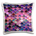 3dRose Uta Naumann Faux Glitter Pattern - Image of Sparkling Pink Purple Luxury Elegant Mermaid Scales Glitter - Pillow Cases (pc_275448)