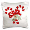 3dRose TNMGraphics Christmas - Crossed Peppermint Candy Canes - Pillow Cases (pc_35816)